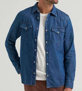 Chemises en jean pour hommes économiques, décontractées, en coton, boutonnées, écologiques, respirantes, style urbain tendance, confortables, vente en gros directe usine - Product Image 6