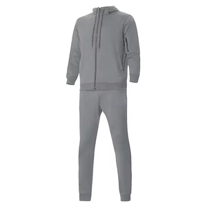 Conjunto de Sudadera con Capucha para Hombre, Estilo Urbano, Manga Larga, Chándal Informal, Corte Regular, Bolsillos Laterales, Algodón Ligero, Ropa de Otoño 2 en 1 - Product Image 5