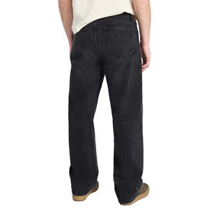 Pantalon en jean pour homme, style streetwear hip-hop, effet usé, patchwork vintage, taille mi-haute élastique, coupe droite ample, 100% coton - Product Image 5