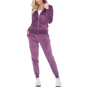 Ensemble de survêtement en velours pour femme, 100% coton, 2 pièces, manches longues, ensemble de jogging en velours, tenue en coton - Product Image 6