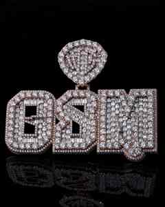Colgante de Letra Personalizado de Lujo con Incrustaciones de Moissanita Blanca y Oro Rosa, Joyería Hip Hop - Product Image 2