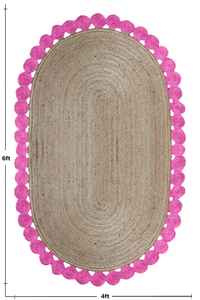 Alfombra ovalada tejida a mano de yute 100% lavable para dormitorio y sala de estar - Product Image 3