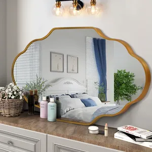 Miroir mural irrégulier plaqué or, style Hollywood Glam, miroir décoratif pour chambre à coucher, décoration intérieure - Product Image 3