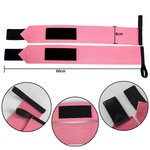 Soporte de Muñeca Reforzado al por Mayor con Bucle para Pulgar, Color Rosa, Ajustable, Unisex, para Levantamiento de Pesas y Protección de Manos - Product Image 6