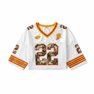 American Football Jersey Shirt Printed Vintage Sport Mesh Retro Number <b>Crop</b> <b>Top</b> <b>Mens</b> Color Block Cropped Oversized Custom Shirts - Product Image 5