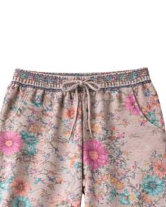 Conjunto de Sudadera con Capucha y Pantalones Deportivos para Mujer, Estampado Floral Beige, Sudadera con Capucha de Felpa Suave y Pantalones con Cintura Elástica, Ropa Casual Nueva - Product Image 5