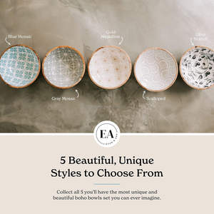 Ensemble de 3 saladiers en bois de manguier écologiques, best-seller 2025, capacité de 1000 ml, motif floral pêche, style bohème, pour la maison et les fêtes - Product Image 4