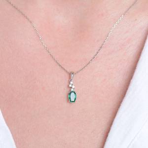 Pendentif émeraude colombienne, émeraude certifiée, pendentif délicat, bijou de naissance, cadeau pour l'être aimé - Product Image 6