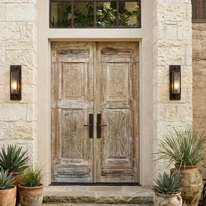 Puerta de Madera Sólida Moderna en Oferta, con Diseño Decorativo, Estructura Resistente y Larga Duración para Viviendas - Product Image 2