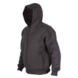 Chaqueta de invierno para hombre, con capucha, de forro polar, con cremallera, para motociclismo, con forro protector teñido liso y armaduras extraíbles, cálida para conducir. - Product Image 1