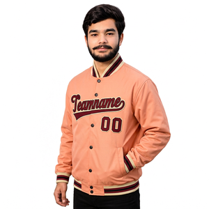 Chaqueta universitaria personalizada con MOQ bajo, mezcla de algodón con parches de chenilla, corte regular para marcas de ropa urbana estadounidenses - Product Image 3