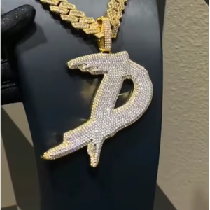 Colgante de Moissanita con Letra A-Z, 26 Letras, Certificado GRA, Joyería Hip Hop para Hombre, Plata 925, Color D, VVS - Product Image 1