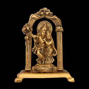Nueva llegada artesanía latón Metal chapado en oro de pie Radha Krishna estatua con vaca para decoración del hogar y artículo de regalo - Product Image 5