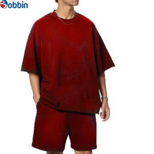 Sportswear Comfortable Unisex Men's Oversized T-Shirt <b>Sets</b> Solid TShirt Jogger <b>Set</b> High Street Summer Breathable Customized - Product Image 6