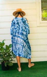 Handmade Indian Rayon Bohemian <b>Kaftan</b> Women's Three-Quarter Sleeve Ankle-Length Tie Dye Straight Eco-Friendly <b>Plus</b> <b>Size</b> Dress - Product Image 5