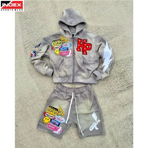 Ensemble de survêtement pour homme, sweat à capuche et short, vêtements de sport, tenue de fitness personnalisée, tissu confortable et respirant - Product Image 1