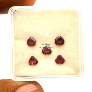Natural <b>Garnet</b> 6mm Heart Cut Faceted Gemstones Calibrated <b>Garnet</b> Loose Stone For Jewelry Making Wholesale Price Bulk From India - Product Image 6