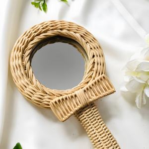 Bunny shaped <b>hand</b> <b>held</b> <b>mirror</b> for kids natural rattan handcrafted <b>hand</b>-<b>held</b> mirors custom logo brand accept - Product Image 6