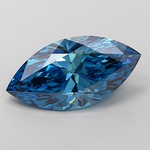 Diamant de laboratoire bleu vif fantaisie taille marquise de 1,89 carat, certifié IGI, clarté VS2, polissage excellent, synthétique CVD, pierre précieuse non montée - Product Image 1