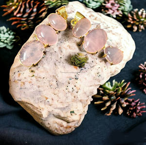 Nueva llegada de calidad superior de cuarzo rosa, colgante triplete, Rosa Natural piedra preciosa, joyería de cristal tallada, decoración del hogar - Product Image 5