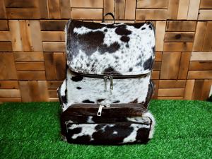 Custom Handmade Hair-On Leather <b>Backpack</b> Premium Cowhide Travel <b>Laptop</b> Bag Wholesale Supplier Manufacturer LHBP-0020 - Product Image 6