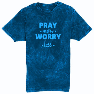 เสื้อยืดพิมพ์ลาย Pray More Worry Less สำหรับผู้ชาย แขนสั้น คอกลม ผ้าเจอร์ซีย์ลำลอง ผ้าฝ้าย ทรงปกติ - Product Image 6