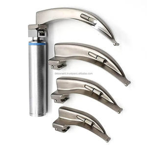 Ensemble de laryngoscopes vétérinaires LED Macintosh Debonairii, 4 lames courbées en acier inoxydable, équipement de diagnostic certifié CE - Product Image 1