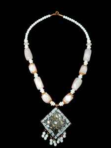 Collar de Cuentas Hecho a Mano con Cadena de Bambú y Ágata, Estilo Clásico, Artesanía Rawat, Hecho en India, Joyería de Aniversario para Hombre, NK-9367B - Product Image 3