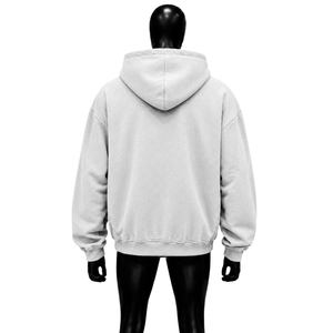 Sudadera con capucha con cremallera PREMIUM LIGHT GREY GRAPHIC CASH TALK, de forro polar oversize, informal, de color liso, de longitud regular, de algodón tejido, para otoño. - Product Image 1