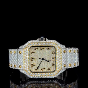 นาฬิกาควอตซ์ประดับเพชรโมอิสซาไนต์คุณภาพสูง ดีไซน์โบราณ หรูหรา เหมาะสำหรับงานกลางคืนและใช้ในชีวิตประจำวัน - Product Image 4