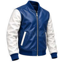 Veste bomber en cuir pour homme, couleur contrastée, durable, fabrication professionnelle, veste bomber en cuir pour l'hiver