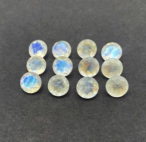 Lot de pierres précieuses en pierre de lune arc-en-ciel naturelle, taille ronde, 9 mm, certifiées IGI, pour la fabrication de bijoux, boucles d'oreilles et pendentifs - Product Image 5