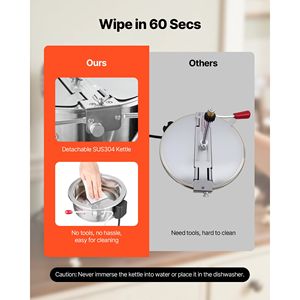 Macchina per Popcorn Commerciale in Acciaio Inox da 8oz, Stile Cinema, 48 Tazze per Batch, Carrello per Popcorn 800W - Product Image 4