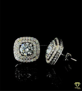 Classic Heart Cut Moissanite Diamond Earrings 925 Sterling <b>Silver</b> Luxury Women <b>Stud</b> Jewelry - Product Image 3