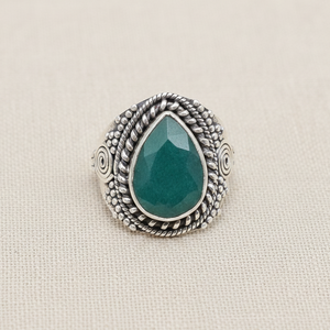 100% Genuine Green Emerald <b>925</b> <b>Silver</b> <b>Ring</b> Vintage Handmade Boho Statement <b>Ring</b> Rose Gold Yellow Gold Plated Jewelry for unisex - Product Image 6