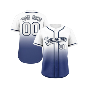 Camiseta de Béisbol Personalizada con Degradado Verde Azulado, con Botones y Ribetes, Uniforme de Equipo, Nombre y Número Personalizados, Estilo Profesional, Venta al Por Mayor - Product Image 4