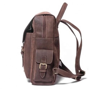 Handmade Leather <b>Backpack</b> With Matte Finish & Fully Adjustable Strap Top Indian Supplier Manufacturer Saman Exports - Product Image 2