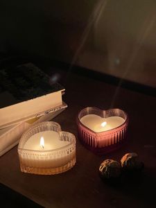 Juego de Portavelas de Vidrio en Forma de Corazón, Resistentes al Calor, para Decoración del Hogar, Uso en el Día de San Valentín - Product Image 1