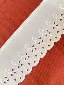 Tela de Bordado de Algodón 2023 con Ribete de Encaje Blanco para Ropa, Dentelle Brodé en Coton - Product Image 3