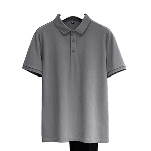 T-shirt décontracté tricoté pour homme, manches courtes, 100 % coton, infroissable, avec boutons sur le devant, tissu 200g, personnalisable, tendance, le meilleur - Product Image 1