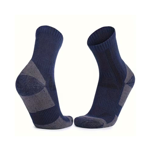 Chaussettes mi-mollet pour hommes à 5 doigts, tricotées, couleur unie, épaisseur standard, usage quotidien, bleu marine, blanc, gris - Product Image 2