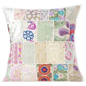Indien fabriqué à la main ethnique Patchwork carré housse de coussin décor à la maison Patchwork housse de coussin broderie taies d'oreiller - Product Image 5