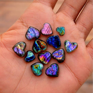 Cabochon de labradorite violette, pierre précieuse naturelle, cristal poli pour la guérison, pierre de paume, billes de pierres précieuses lâches pour la joaillerie - Product Image 5