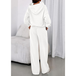 Conjunto de Sudadera con Capucha Oversize y Pantalones Anchos de Felpa para Mujer, Chándal Casual de 2 Piezas, Ropa de Estar por Casa - Product Image 2