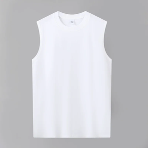 Camiseta sin mangas de algodón 100% resistente, con logo personalizado, para fitness al aire libre, transpirable y absorbente de sudor, modelo 2026 - Product Image 4