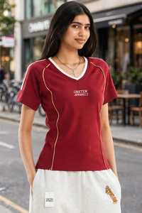 Camiseta Deportiva Casual de Punto para Mujer, con Capucha Roja, Manga Larga, Forro Polar Transpirable para Invierno, con Rayas Laterales - Product Image 5