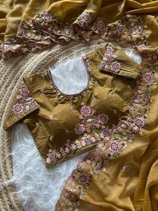 Sari de Seda de Diseño Exclusivo con Blusa, Estilo Moderno para Bodas, Precio Económico al por Mayor, Étnico de Surat - Product Image 3