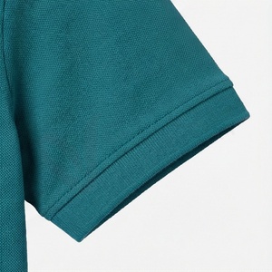 Polo de Manga Corta para Hombre, Color Verde Azulado, Algodón Piqué, Logotipo Bordado, Casual, Transpirable, Corte Regular, Diseño de Punto Sólido - Product Image 6