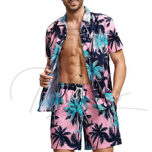 Ensemble de deux pièces de haute qualité pour hommes, chemise hawaïenne d'été et short en flanelle, t-shirts imprimés hawaïens - Product Image 4