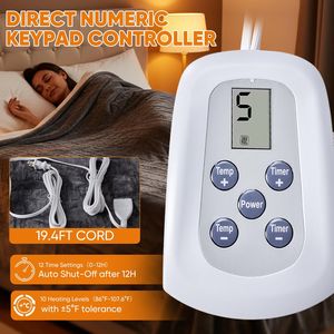 EDX Electric <b>Heated</b> Sherpa Flannel <b>Blanket</b> Dual Zone Control with 10 Heat Settings and Auto off Feature - Product Image 5